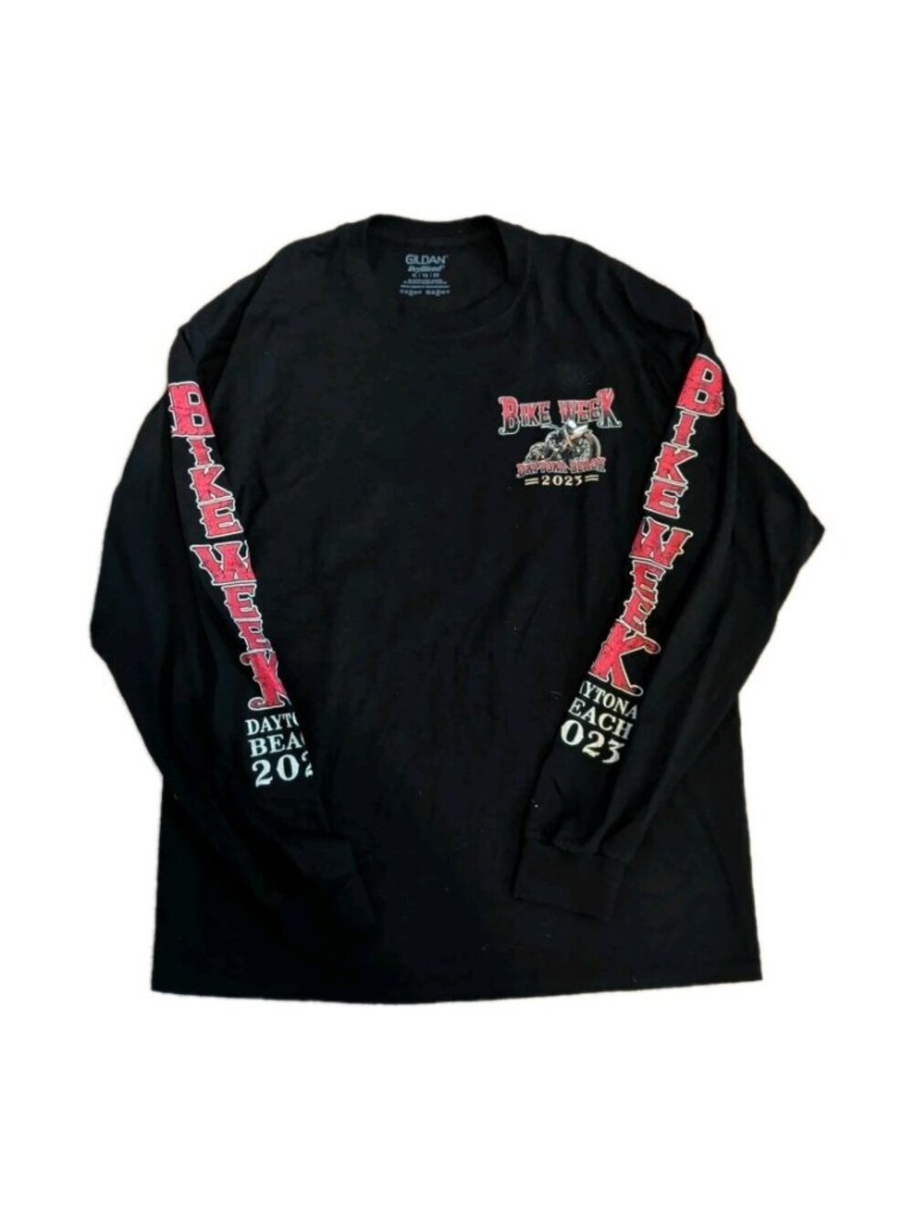Daytona Beach Bike Week 2023 Longsleeve Tee Shirt XL Print Black Gilden Biker